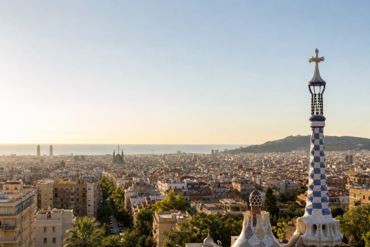Barcelona cityscape with Mediterranean light and distinctive urban architecture, Spain